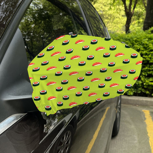 Salmon Sushi And Rolls Pattern Print Car Side Mirror Covers
