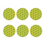 Salmon Sushi And Rolls Pattern Print Coaster Set