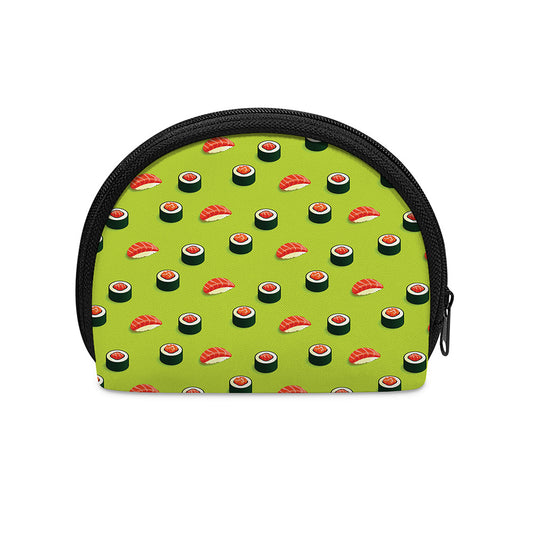 Salmon Sushi And Rolls Pattern Print Coin Purse