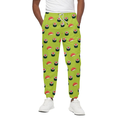Salmon Sushi And Rolls Pattern Print Cotton Pants