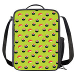 Salmon Sushi And Rolls Pattern Print Crossbody Lunch Bag