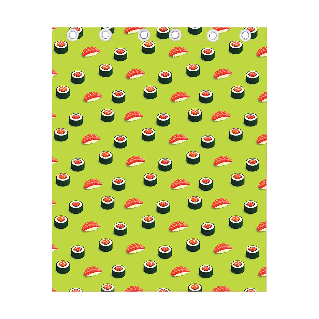 Salmon Sushi And Rolls Pattern Print Curtain