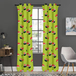 Salmon Sushi And Rolls Pattern Print Curtain