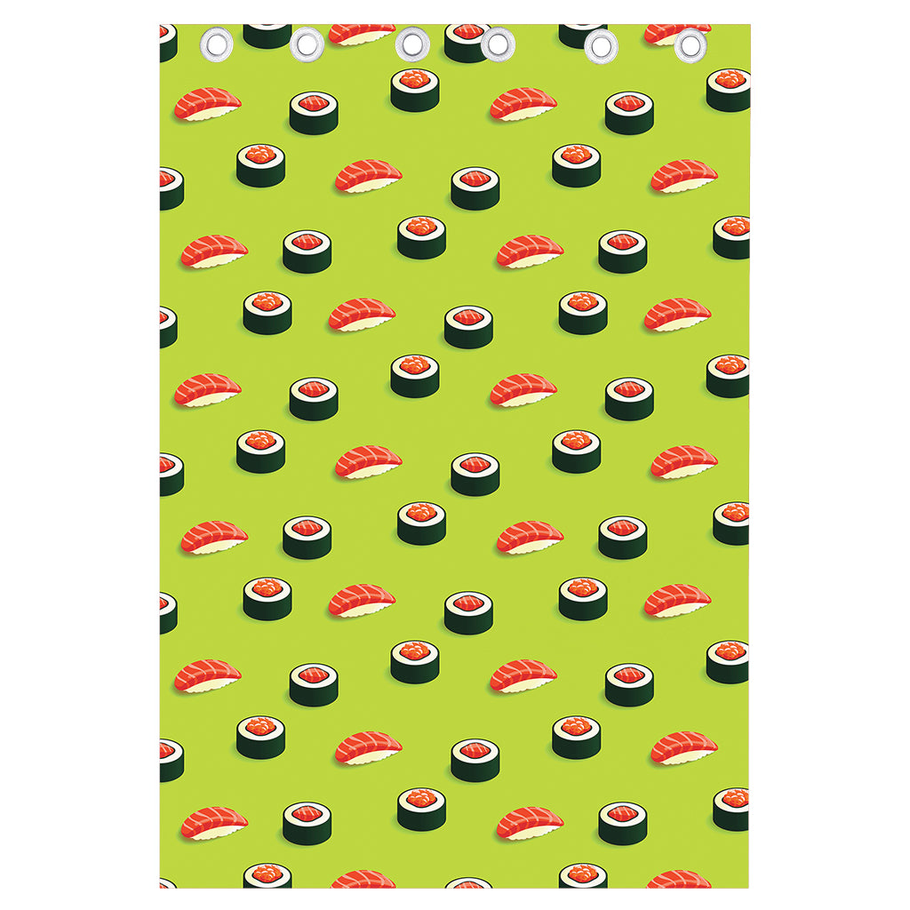Salmon Sushi And Rolls Pattern Print Curtain