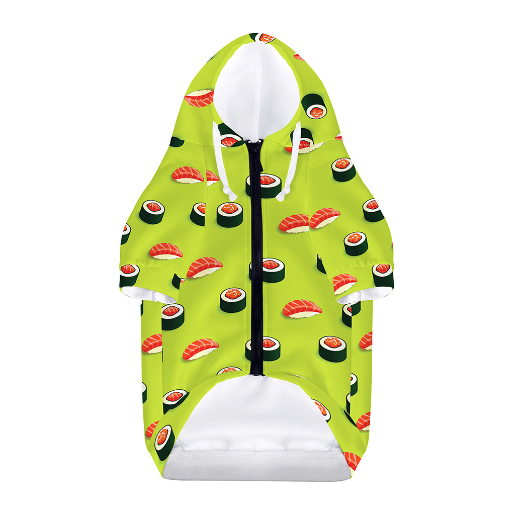 Salmon Sushi And Rolls Pattern Print Dog Zip Up Hoodie