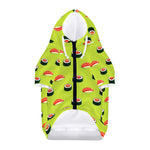 Salmon Sushi And Rolls Pattern Print Dog Zip Up Hoodie