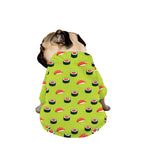 Salmon Sushi And Rolls Pattern Print Dog Zip Up Jacket