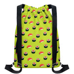 Salmon Sushi And Rolls Pattern Print Drawstring Backpack