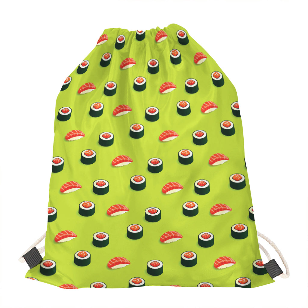 Salmon Sushi And Rolls Pattern Print Drawstring Bag