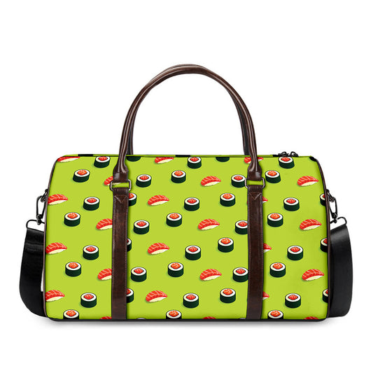 Salmon Sushi And Rolls Pattern Print Duffle Bag