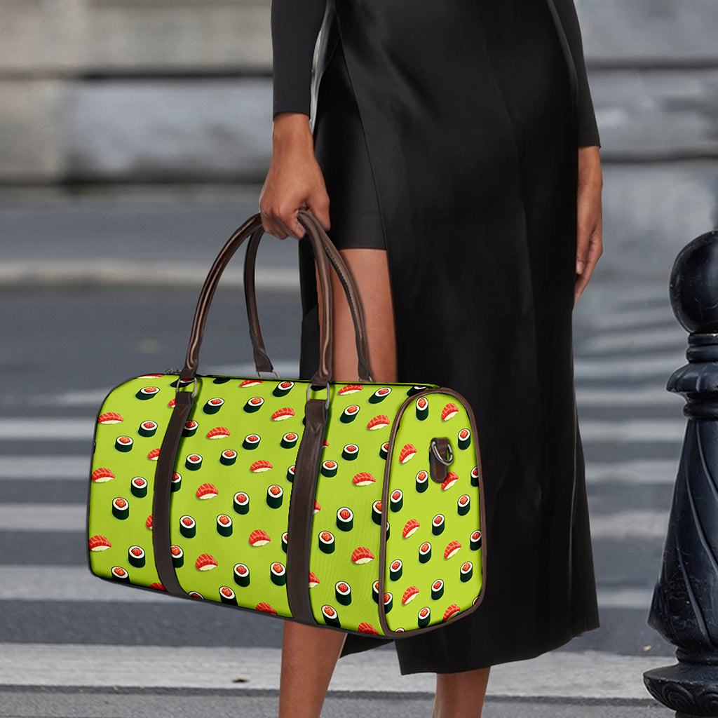 Salmon Sushi And Rolls Pattern Print Duffle Bag