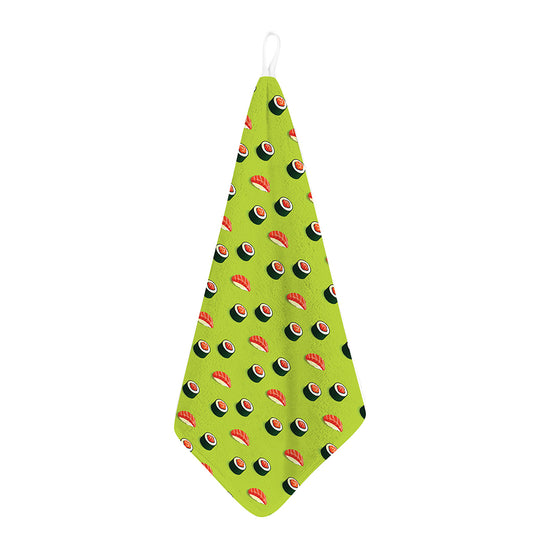 Salmon Sushi And Rolls Pattern Print Hand Towel