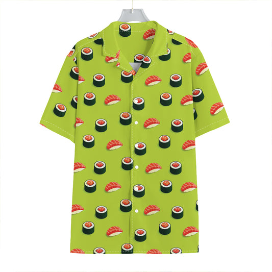 Salmon Sushi And Rolls Pattern Print Hawaiian Shirt