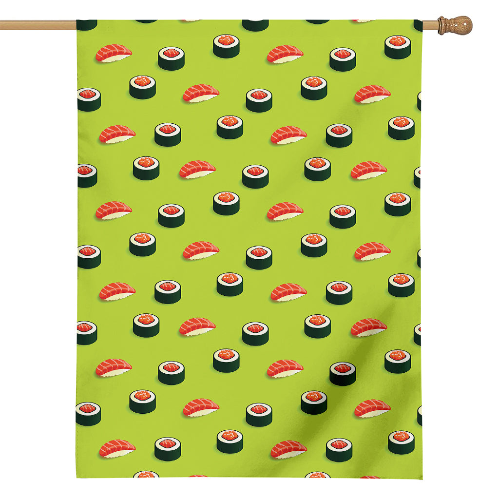 Salmon Sushi And Rolls Pattern Print House Flag