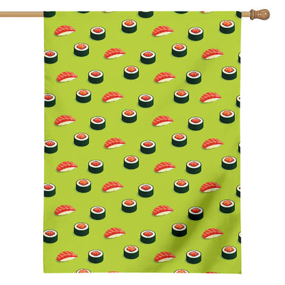 Salmon Sushi And Rolls Pattern Print House Flag