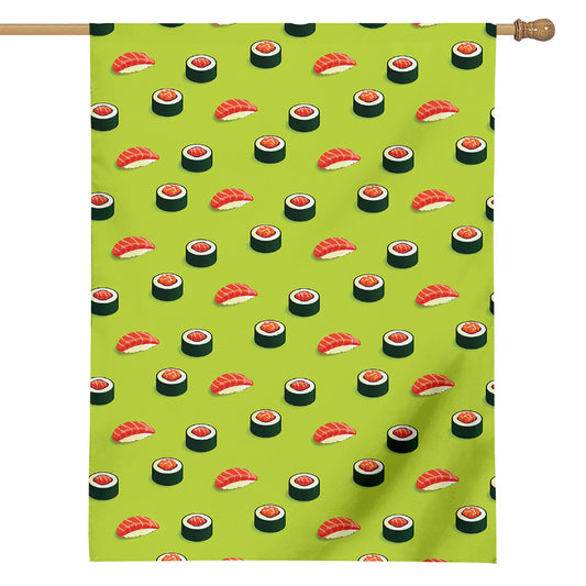 Salmon Sushi And Rolls Pattern Print House Flag