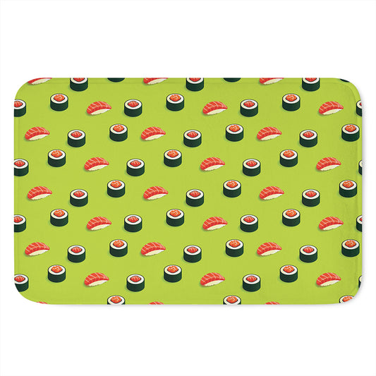 Salmon Sushi And Rolls Pattern Print Indoor Door Mat