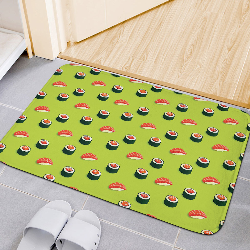 Salmon Sushi And Rolls Pattern Print Indoor Door Mat