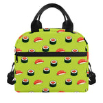 Salmon Sushi And Rolls Pattern Print Insulated Lunch Bag
