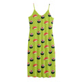 Salmon Sushi And Rolls Pattern Print Jersey Midi Cami Dress
