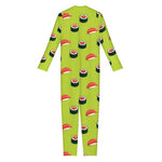 Salmon Sushi And Rolls Pattern Print Jumpsuit