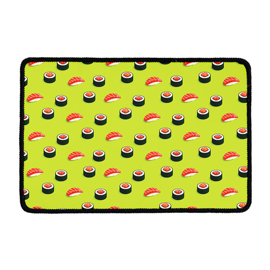 Salmon Sushi And Rolls Pattern Print Kitchen Mat