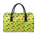 Salmon Sushi And Rolls Pattern Print Leather Duffle Bag