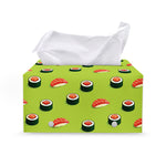 Salmon Sushi And Rolls Pattern Print Leather Tissue Box Cover