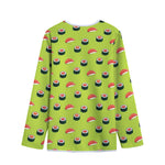 Salmon Sushi And Rolls Pattern Print Long Sleeve Short Coat
