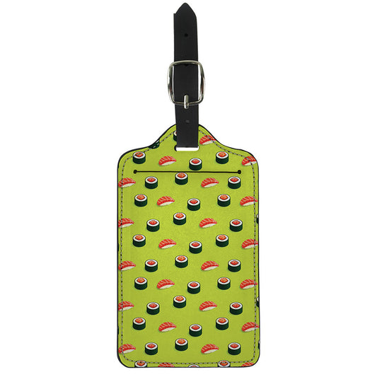 Salmon Sushi And Rolls Pattern Print Luggage Tag