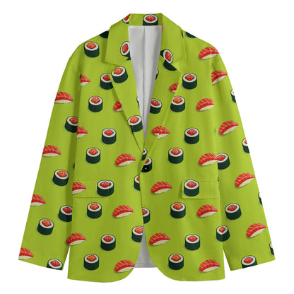Salmon Sushi And Rolls Pattern Print Men's Blazer
