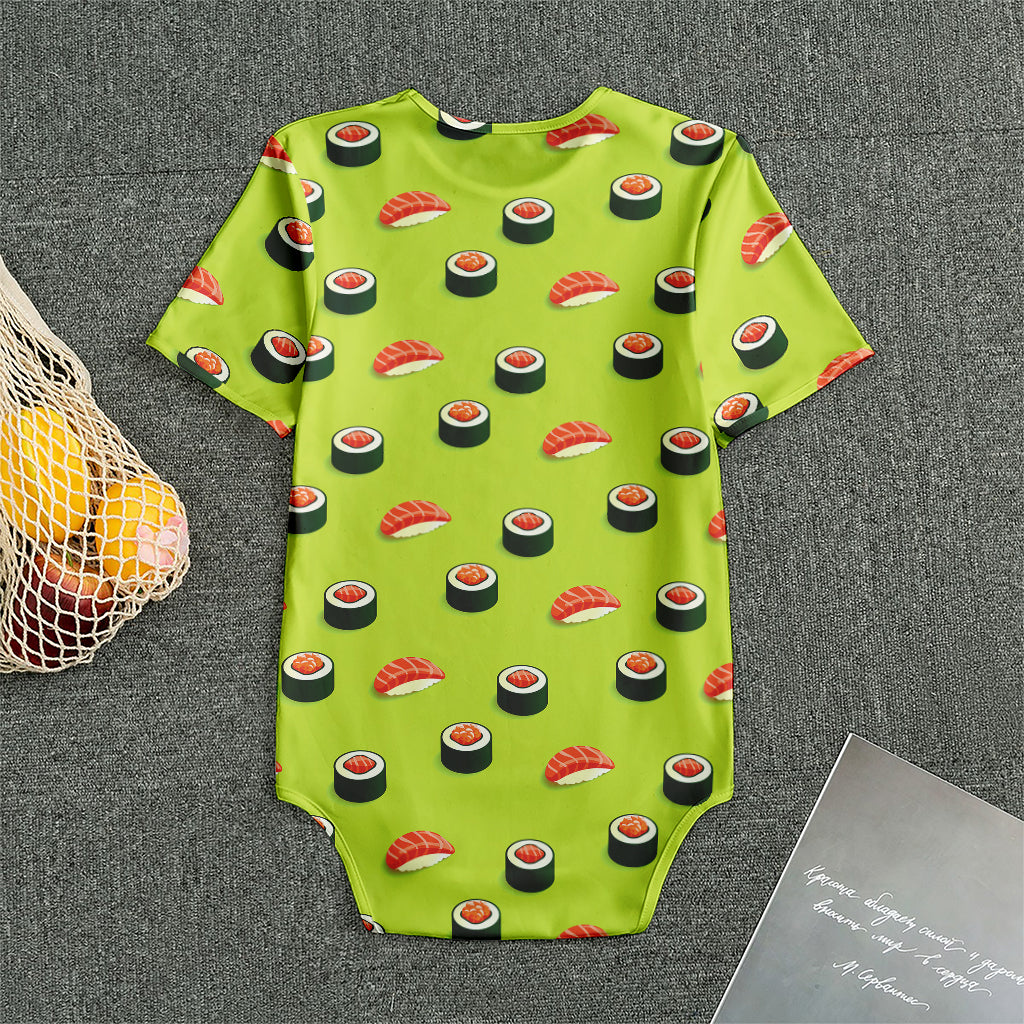 Salmon Sushi And Rolls Pattern Print Men's Bodysuit