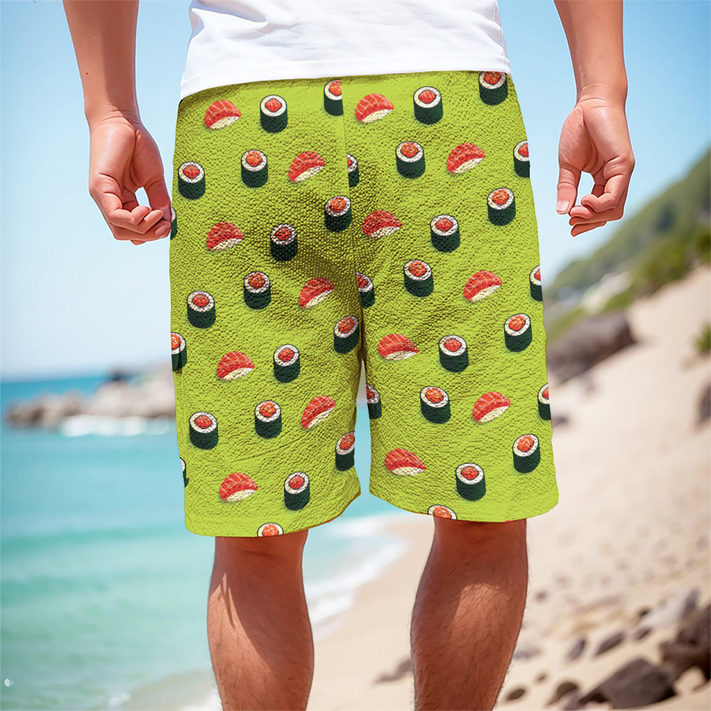Salmon Sushi And Rolls Pattern Print Men's Cargo Shorts