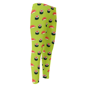 Salmon Sushi And Rolls Pattern Print Men's Compression Pants