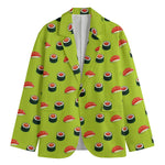 Salmon Sushi And Rolls Pattern Print Men's Cotton Blazer