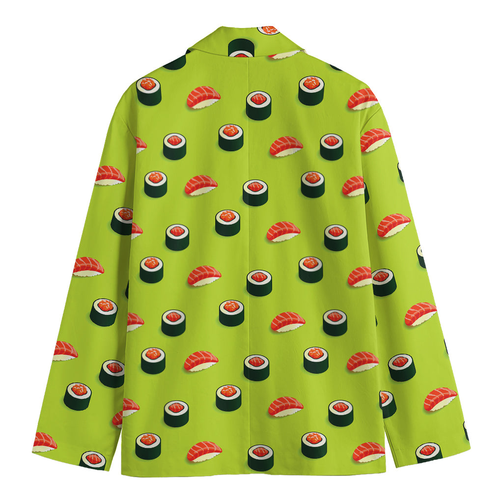Salmon Sushi And Rolls Pattern Print Men's Cotton Blazer