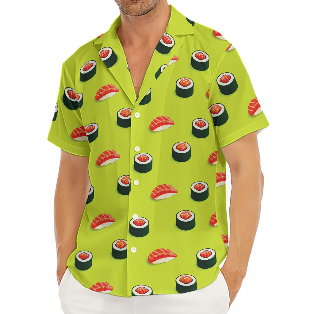 Salmon Sushi And Rolls Pattern Print Men's Deep V-Neck Shirt