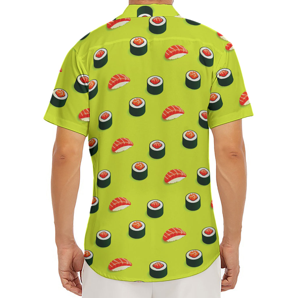 Salmon Sushi And Rolls Pattern Print Men's Deep V-Neck Shirt