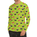 Salmon Sushi And Rolls Pattern Print Men's Long Sleeve Rash Guard
