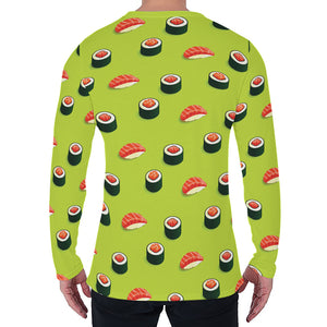 Salmon Sushi And Rolls Pattern Print Men's Long Sleeve T-Shirt