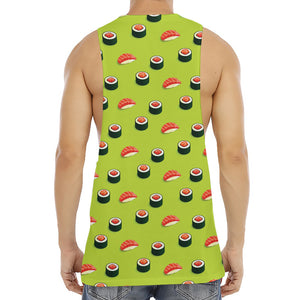 Salmon Sushi And Rolls Pattern Print Men's Muscle Tank Top