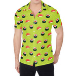 Salmon Sushi And Rolls Pattern Print Men's Shirt