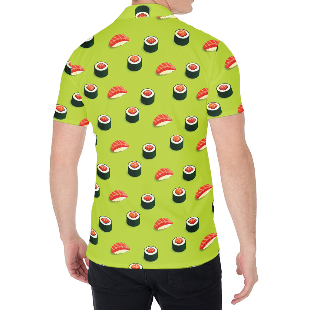 Salmon Sushi And Rolls Pattern Print Men's Shirt