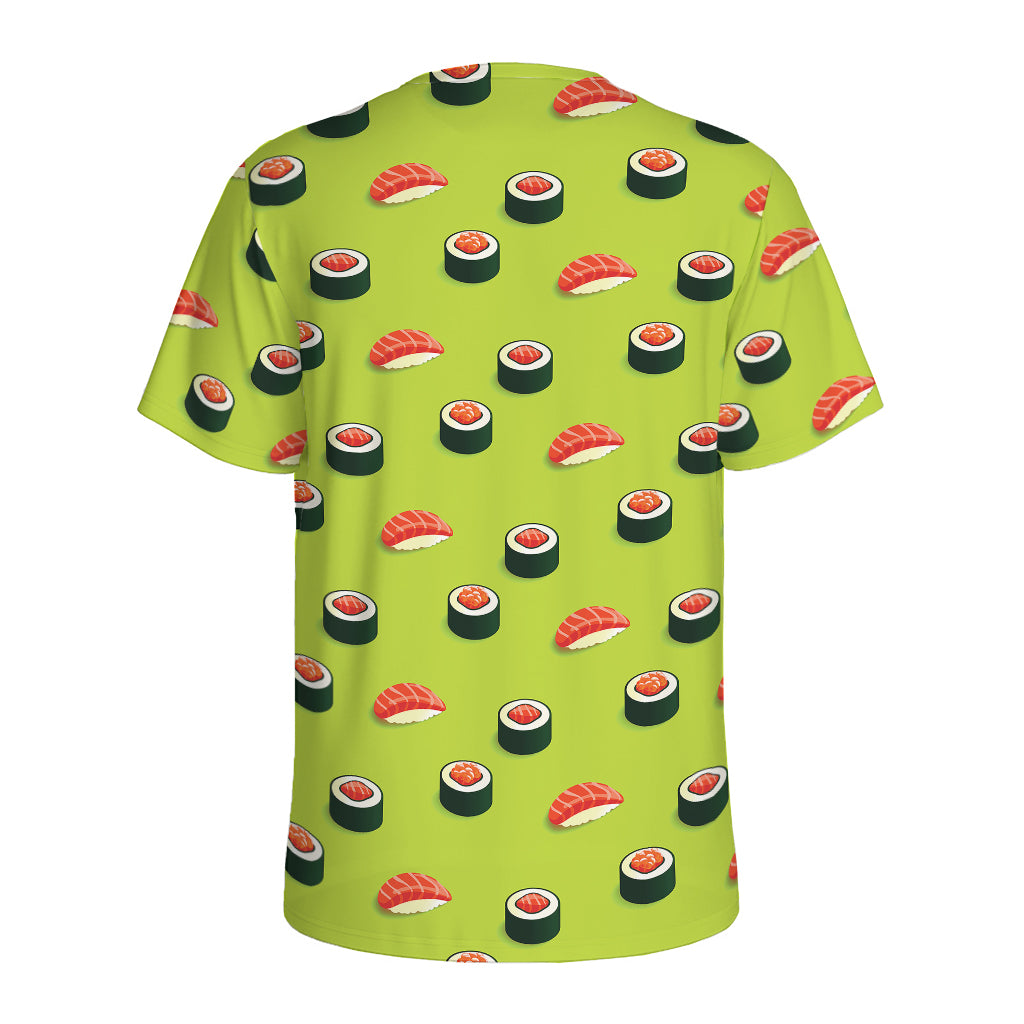 Salmon Sushi And Rolls Pattern Print Men's Sports T-Shirt