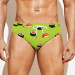 Salmon Sushi And Rolls Pattern Print Men's Swim Briefs