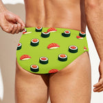 Salmon Sushi And Rolls Pattern Print Men's Swim Briefs