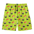 Salmon Sushi And Rolls Pattern Print Men's Swim Trunks