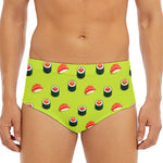 Salmon Sushi And Rolls Pattern Print Men's Triangle Swim Briefs
