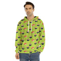 Salmon Sushi And Rolls Pattern Print Men's Velvet Pullover Hoodie