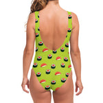 Salmon Sushi And Rolls Pattern Print One Piece Swimsuit